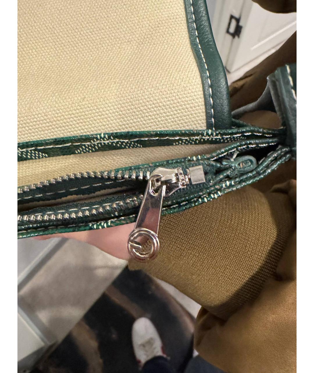 GOYARD Зеленая кожаная сумка через плечо, фото 4