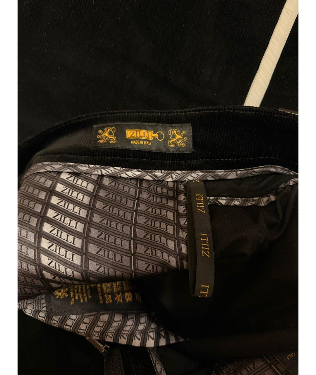 ZILLI Черные велюровые повседневные брюки, фото 5