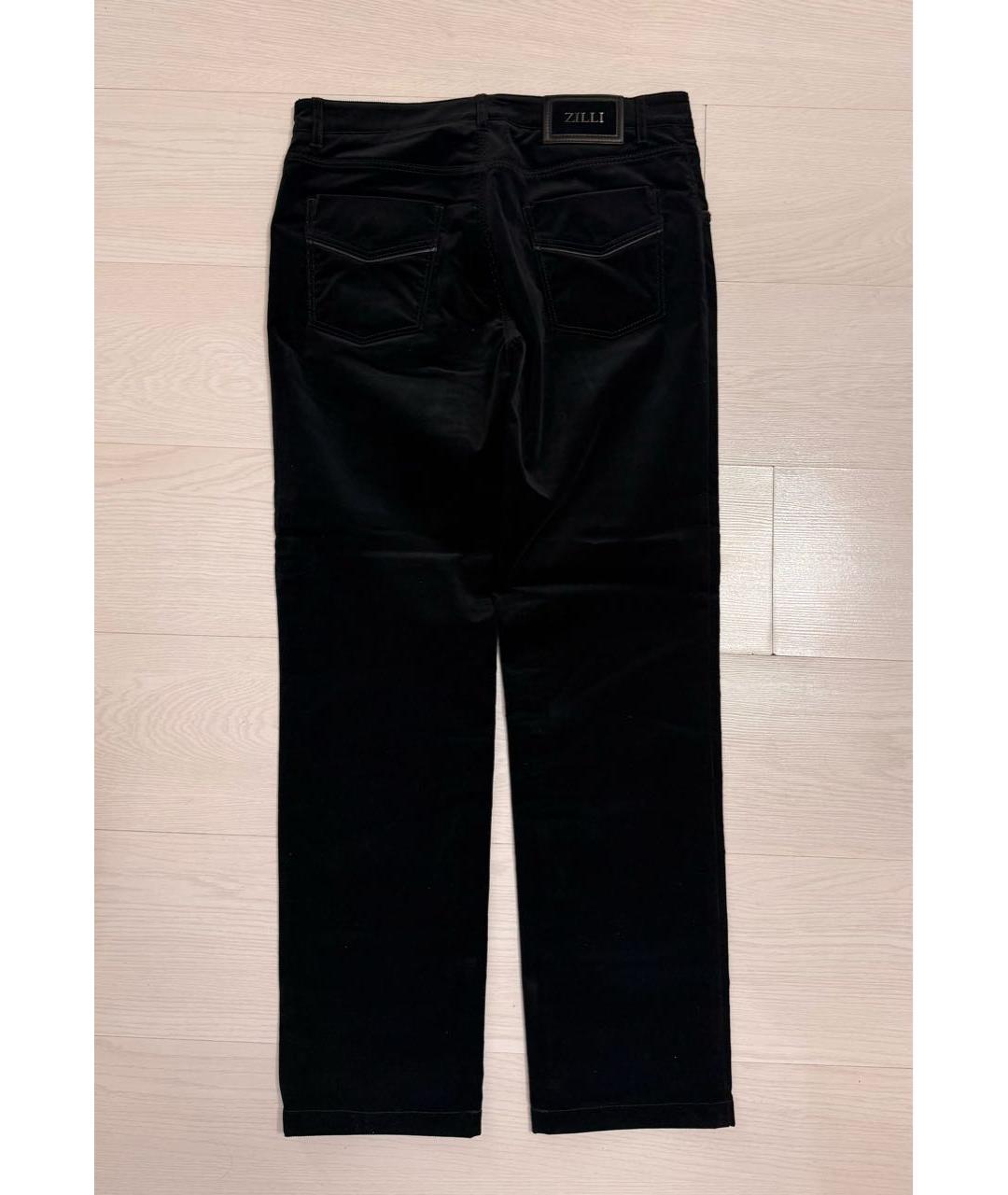 ZILLI Черные велюровые повседневные брюки, фото 2