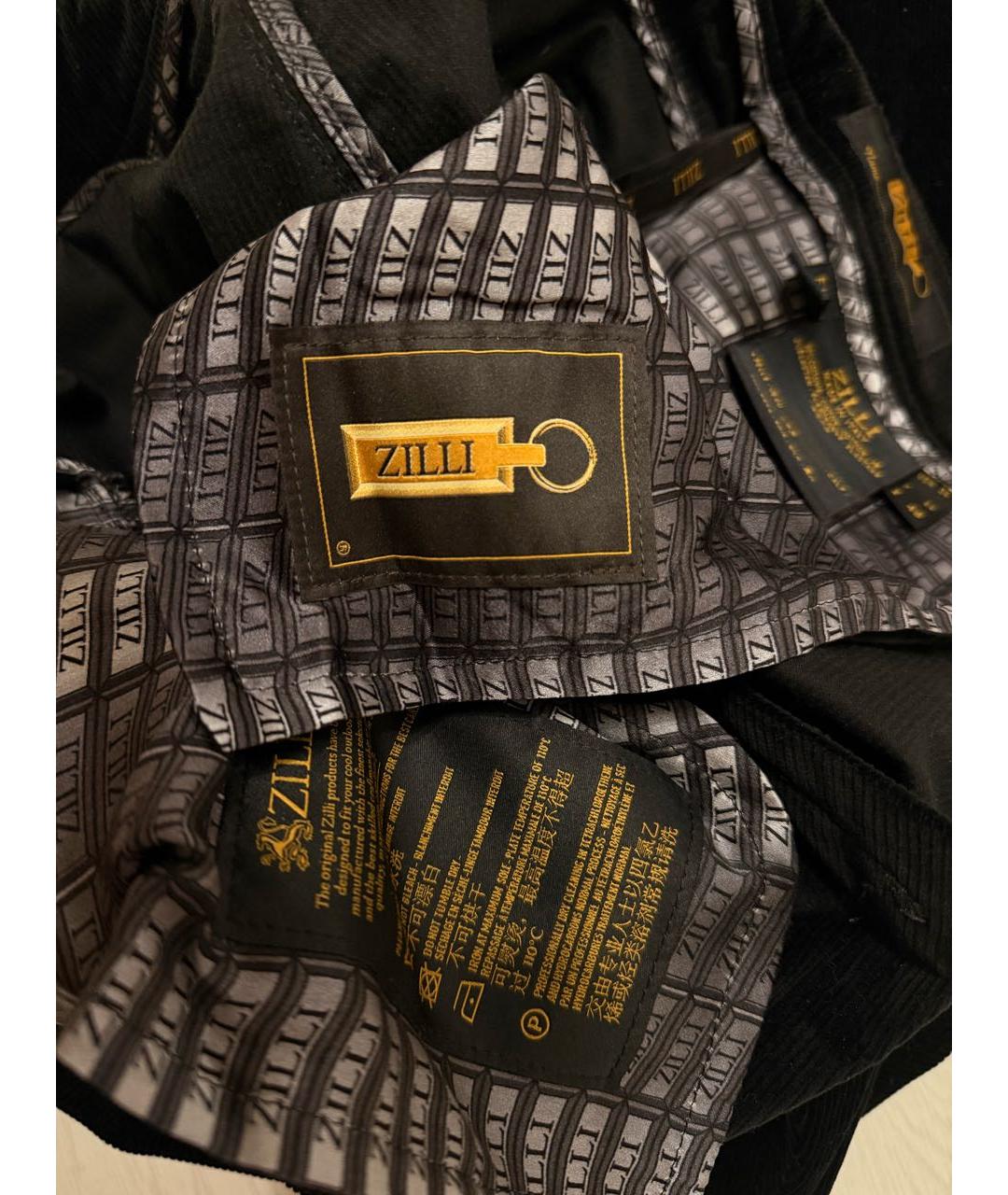 ZILLI Черные велюровые повседневные брюки, фото 8