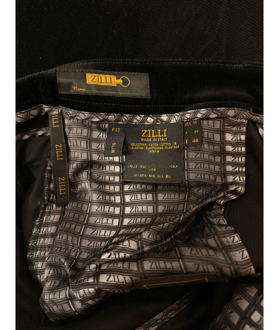 ZILLI Черные велюровые повседневные брюки, фото 7