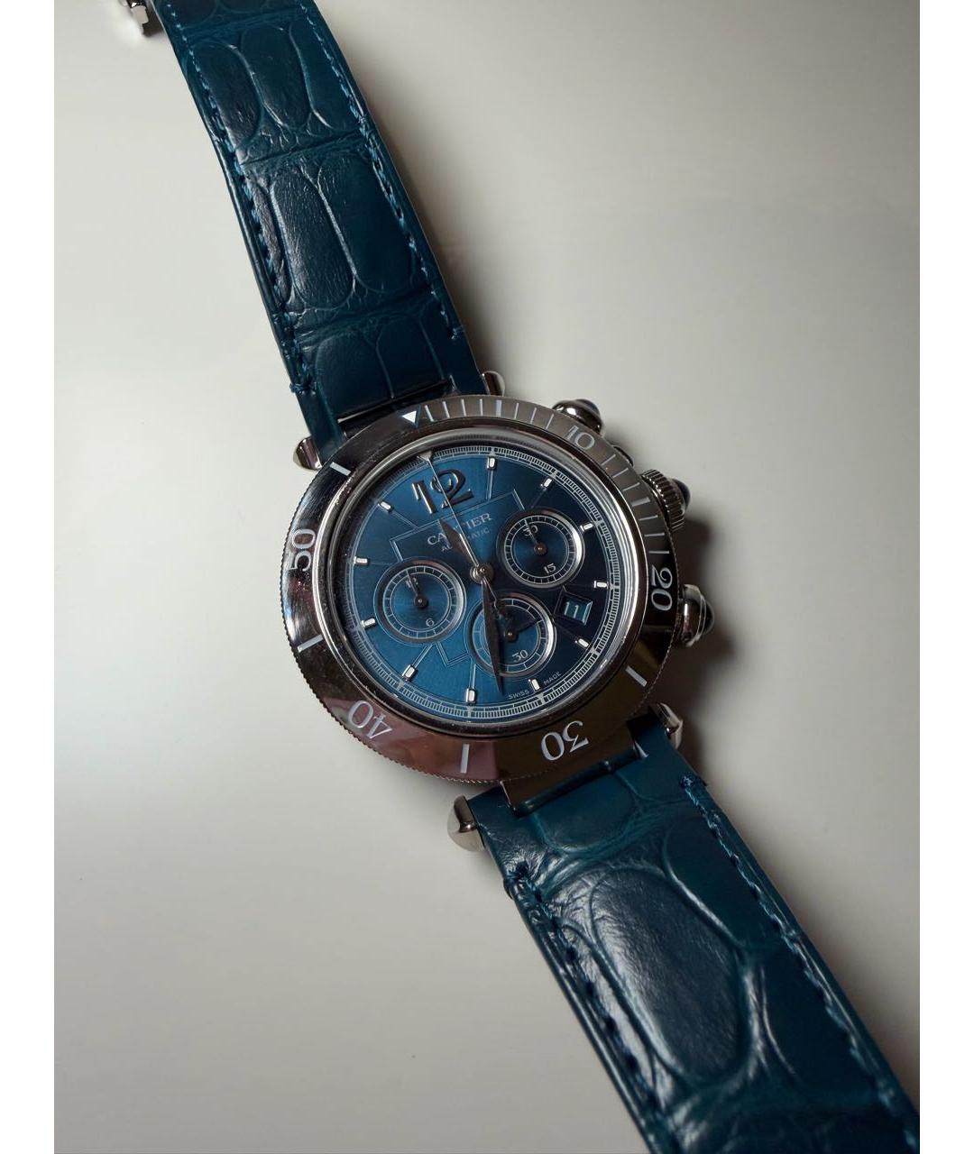 CARTIER Синие металлические часы, фото 5