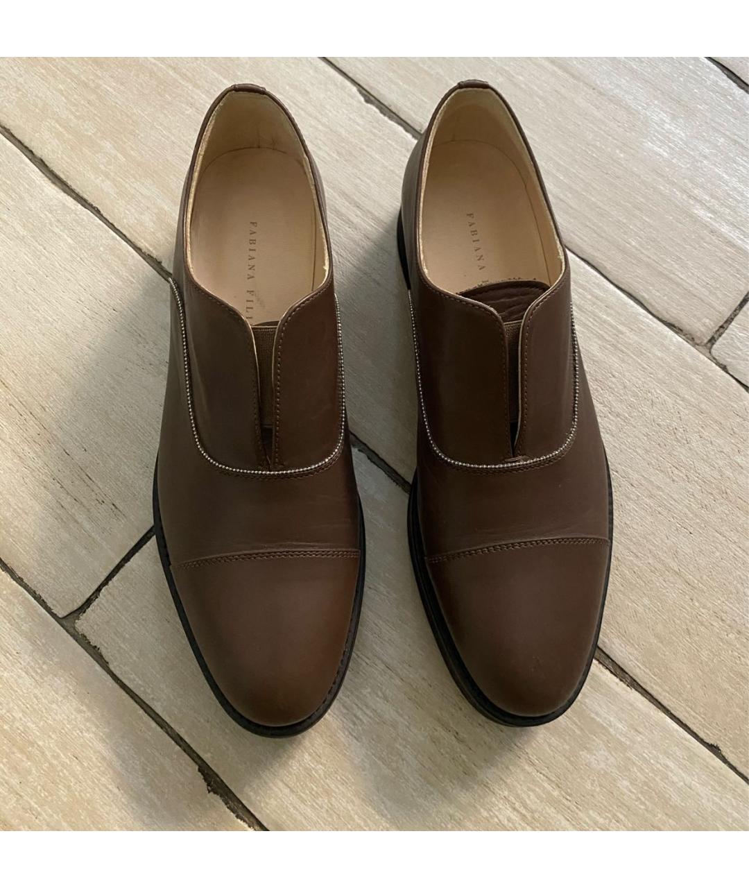 FABIANA FILIPPI Коричневые кожаные туфли, фото 7