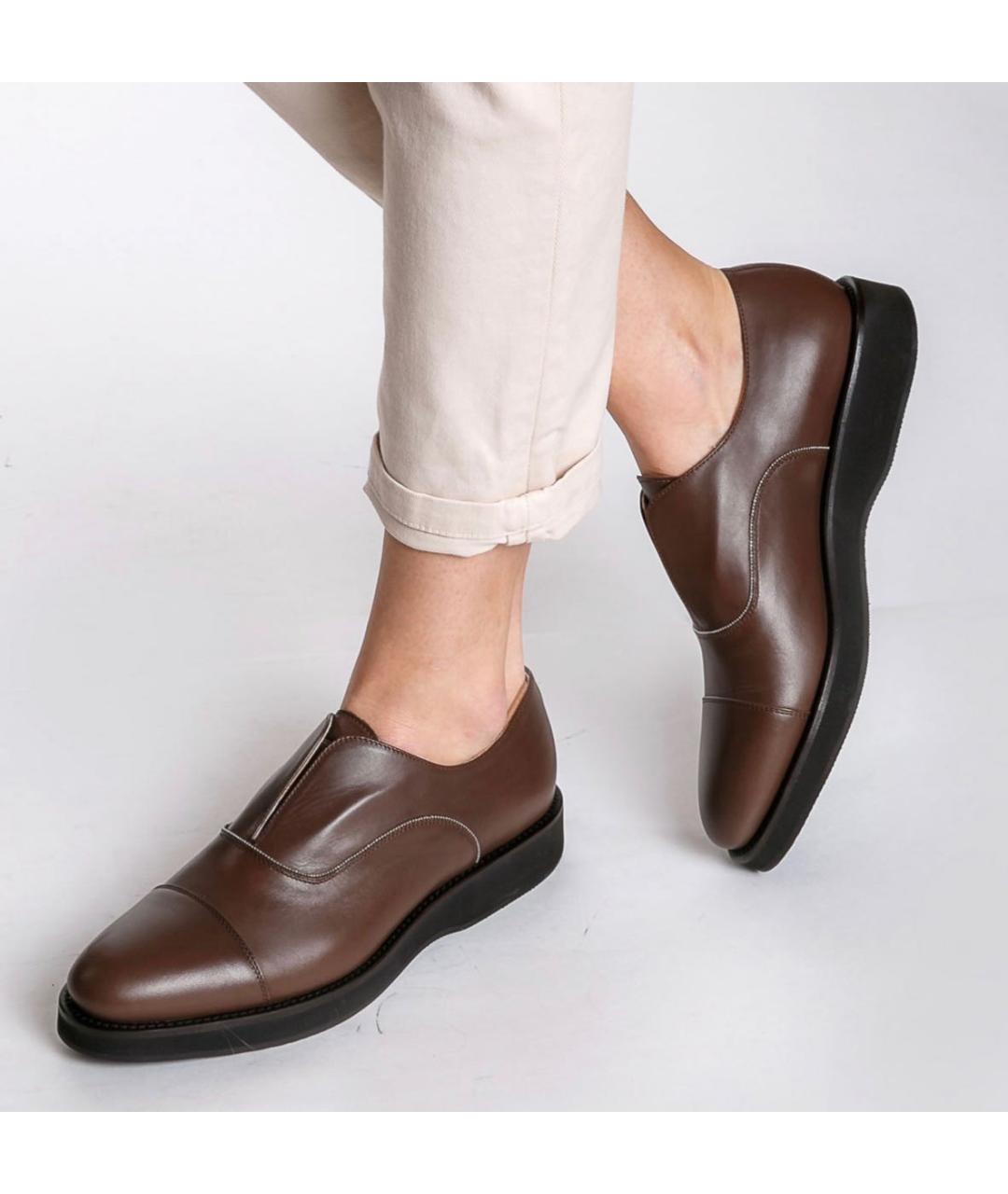 FABIANA FILIPPI Коричневые кожаные туфли, фото 4