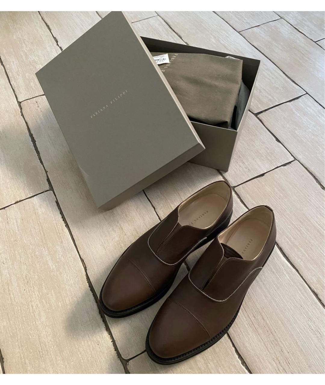FABIANA FILIPPI Коричневые кожаные туфли, фото 5