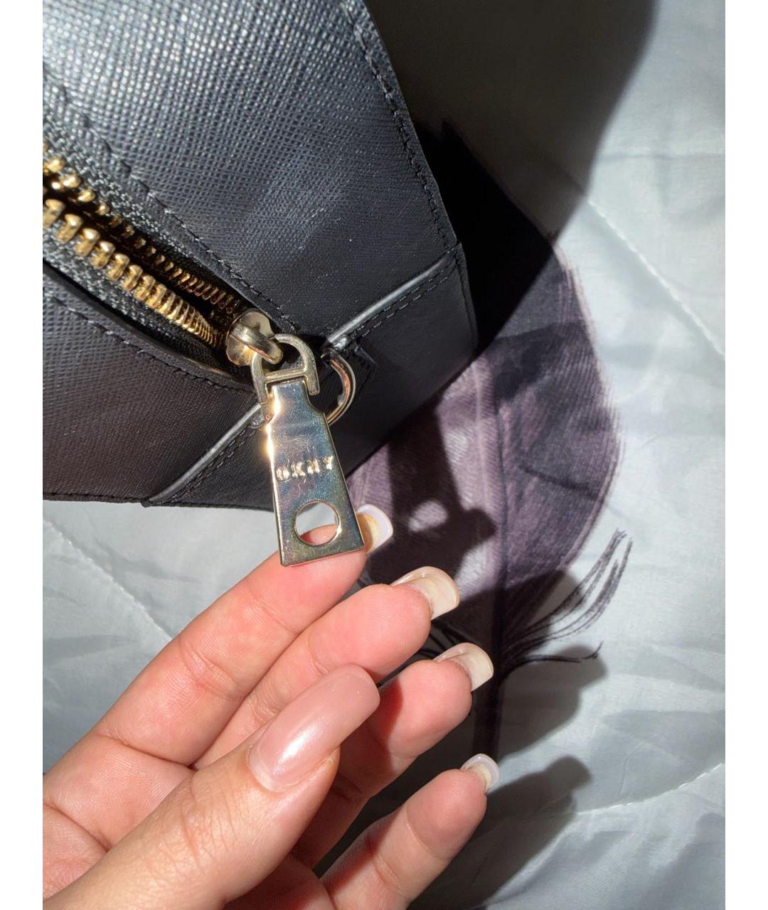 DKNY Серая кожаная сумка тоут, фото 6