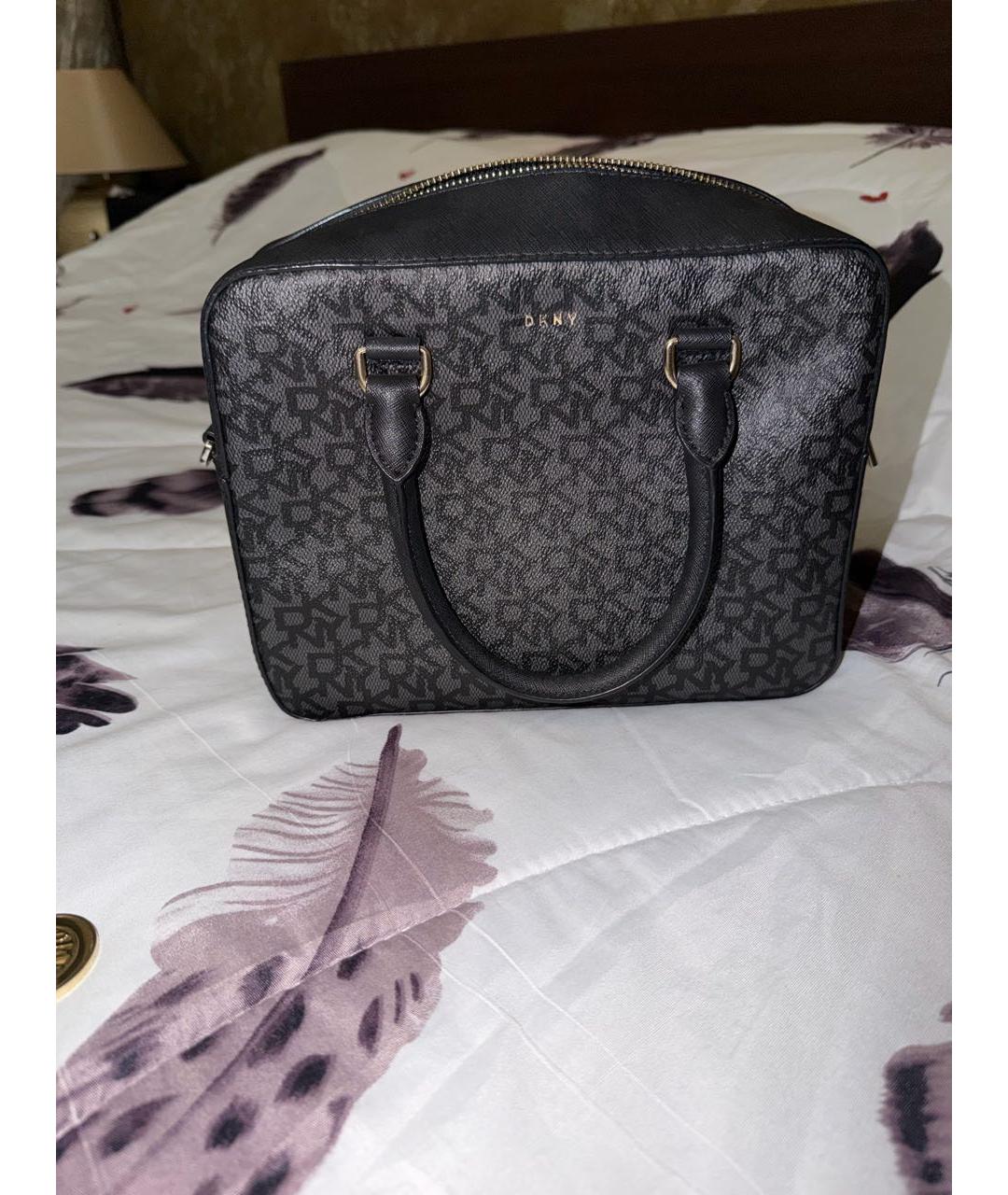 DKNY Серая кожаная сумка тоут, фото 9