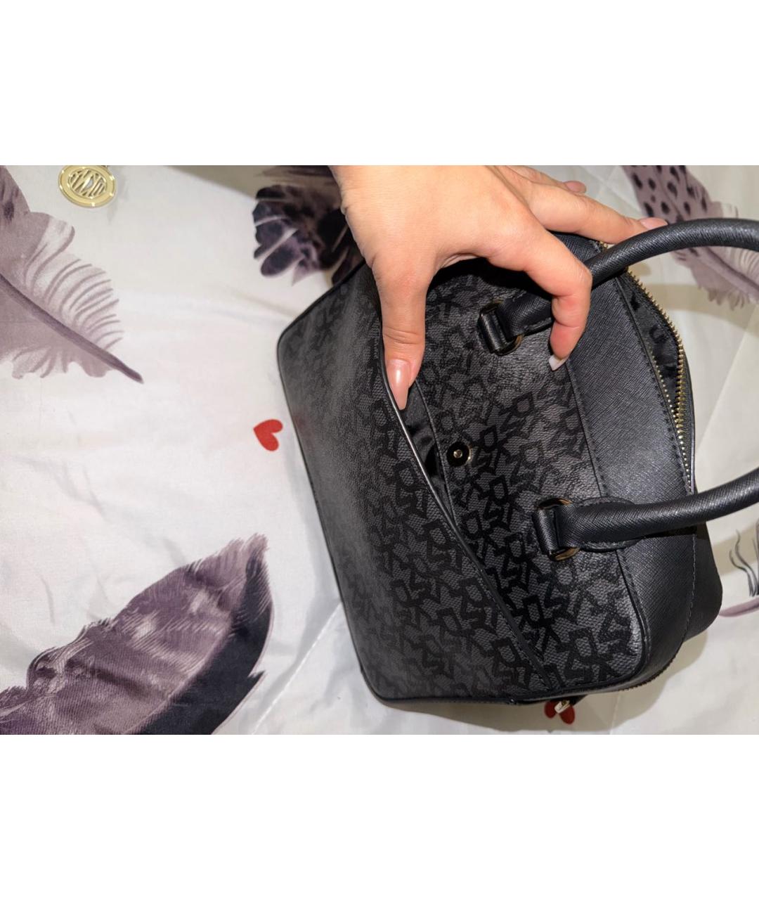 DKNY Серая кожаная сумка тоут, фото 3