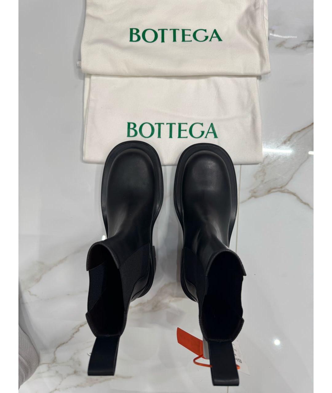 BOTTEGA VENETA Черные кожаные ботинки, фото 4