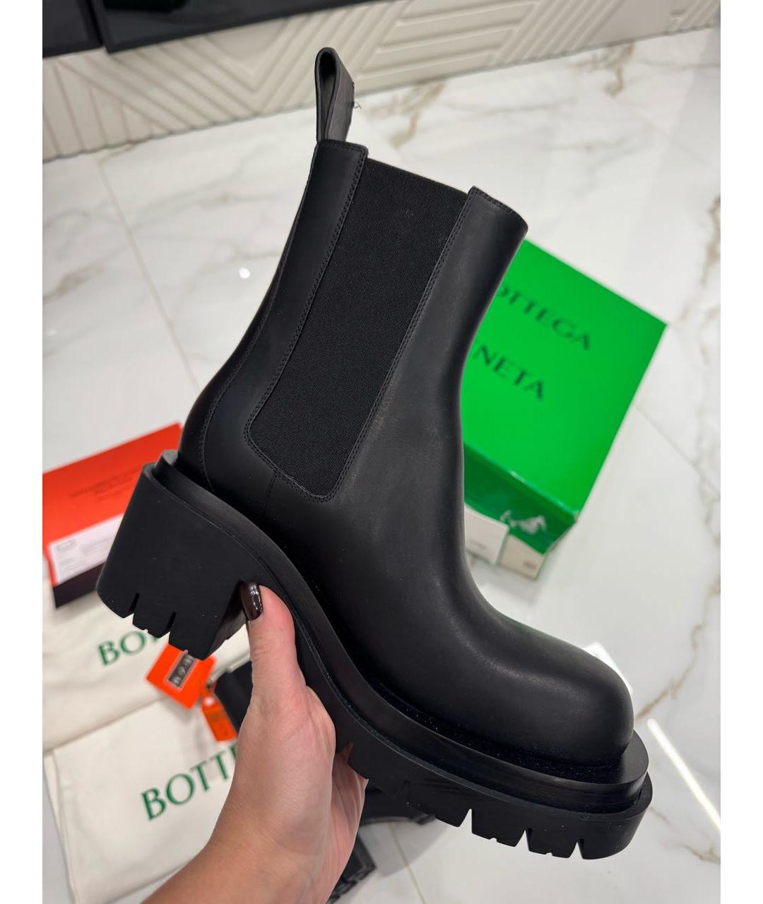 BOTTEGA VENETA Черные кожаные ботинки, фото 8