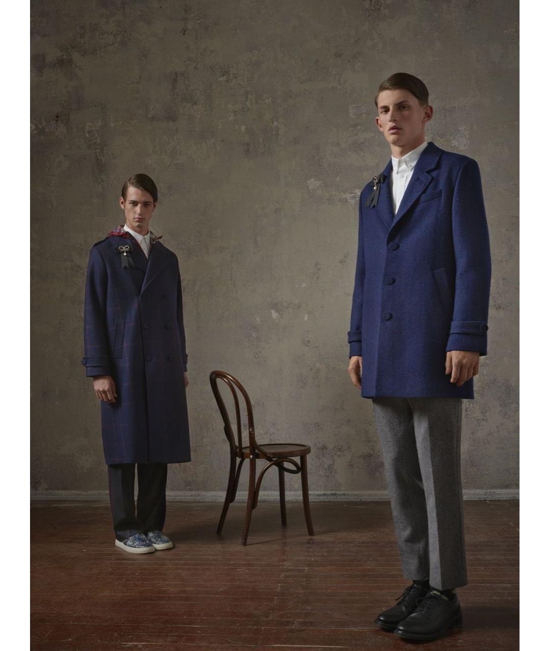 ERDEM Синее шерстяное пальто, фото 7