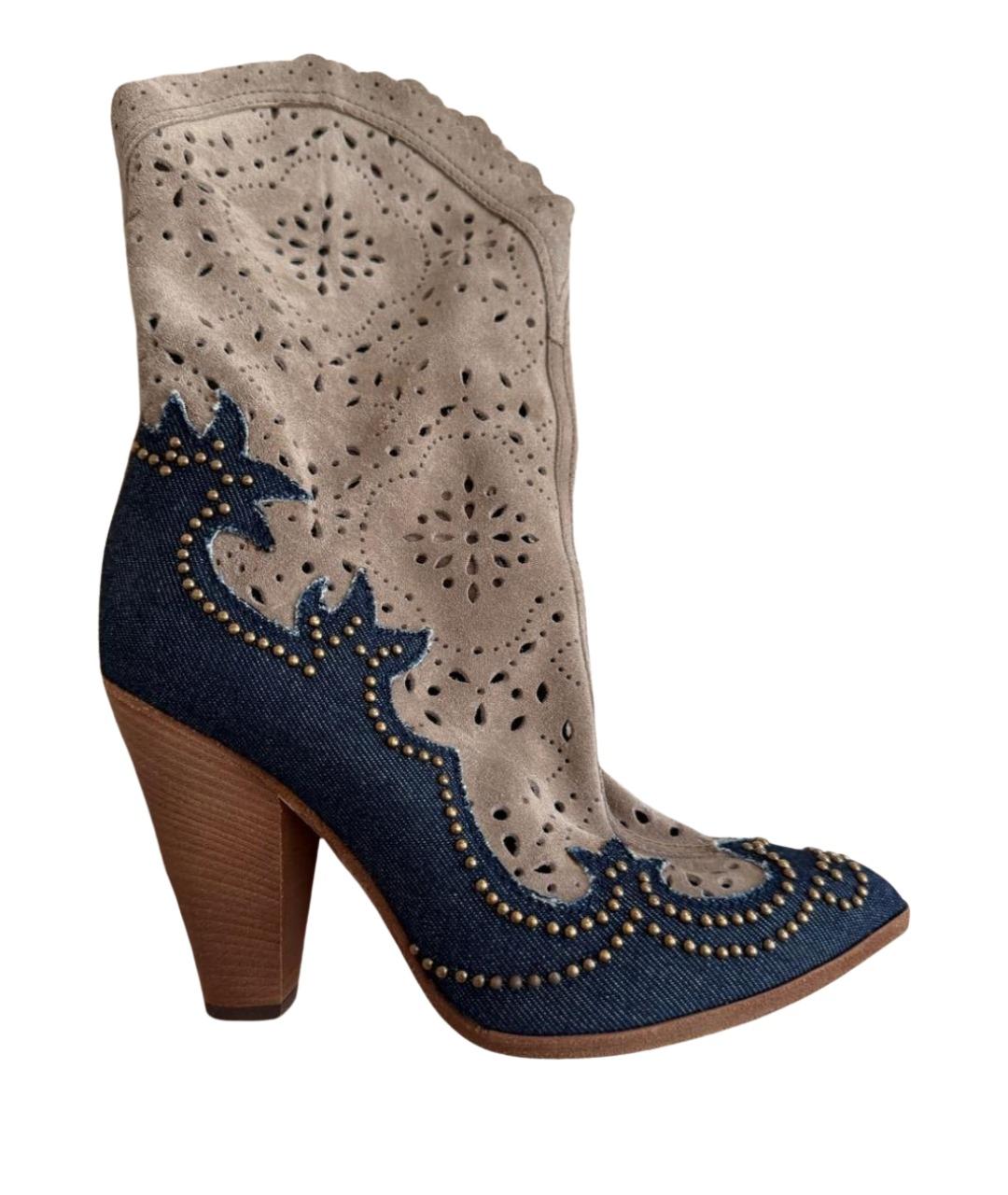 DOLCE&GABBANA Бежевые замшевые ботильоны, фото 1