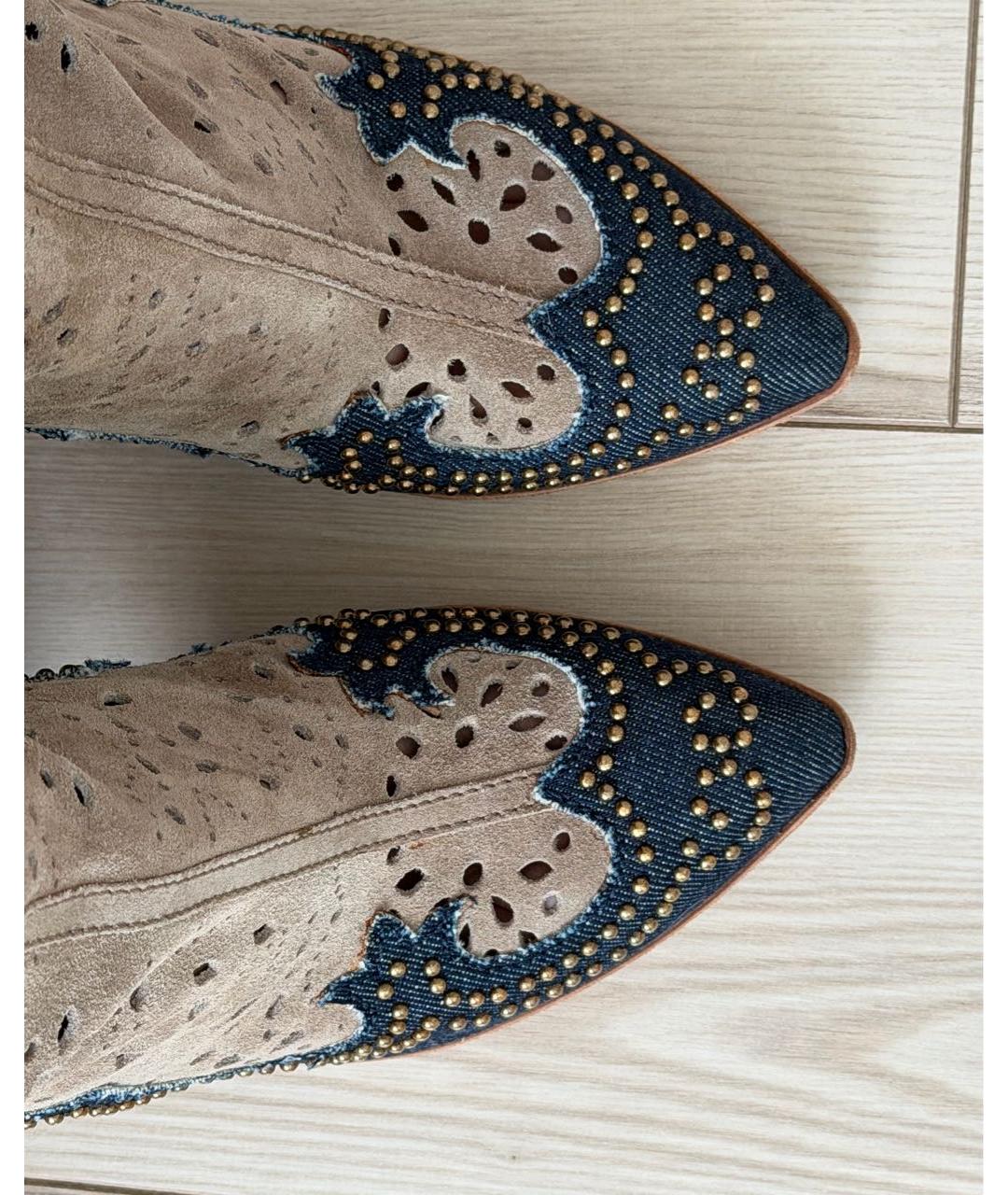 DOLCE&GABBANA Бежевые замшевые ботильоны, фото 6