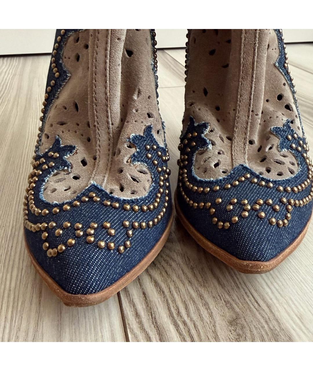 DOLCE&GABBANA Бежевые замшевые ботильоны, фото 8