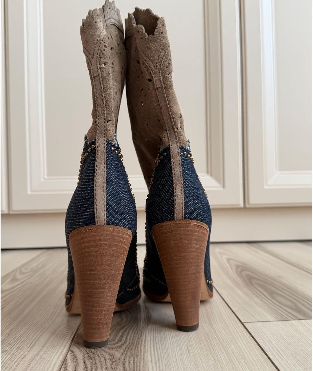 DOLCE&GABBANA Бежевые замшевые ботильоны, фото 4