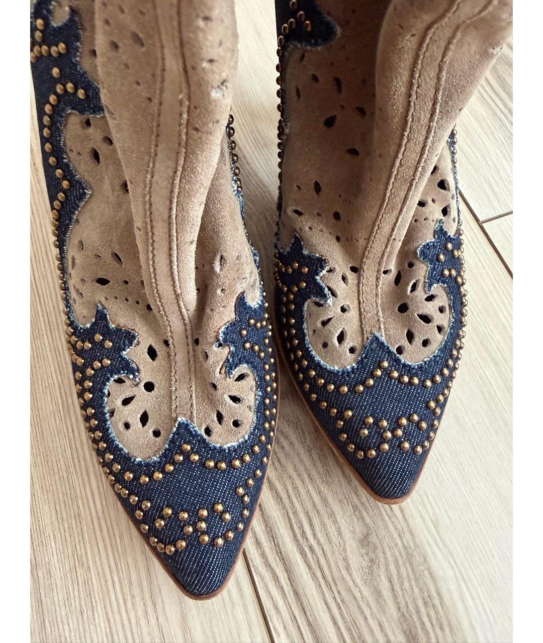 DOLCE&GABBANA Бежевые замшевые ботильоны, фото 3