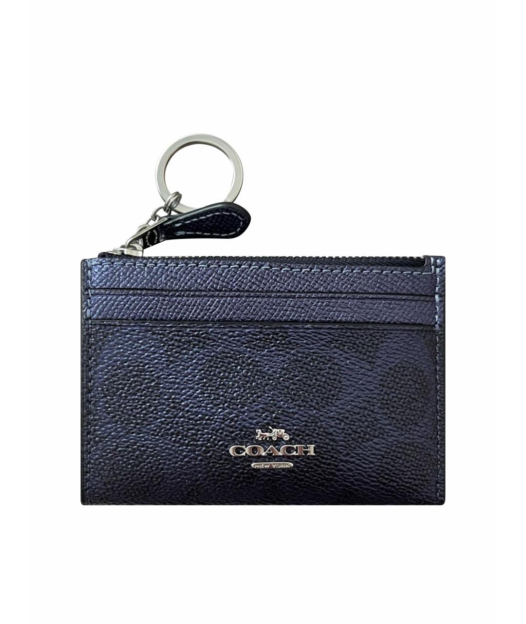 COACH Темно-синий кожаный кардхолдер, фото 1