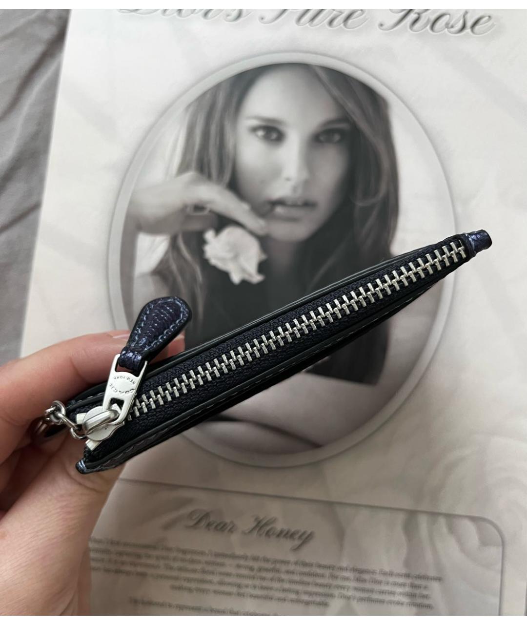 COACH Темно-синий кожаный кардхолдер, фото 4