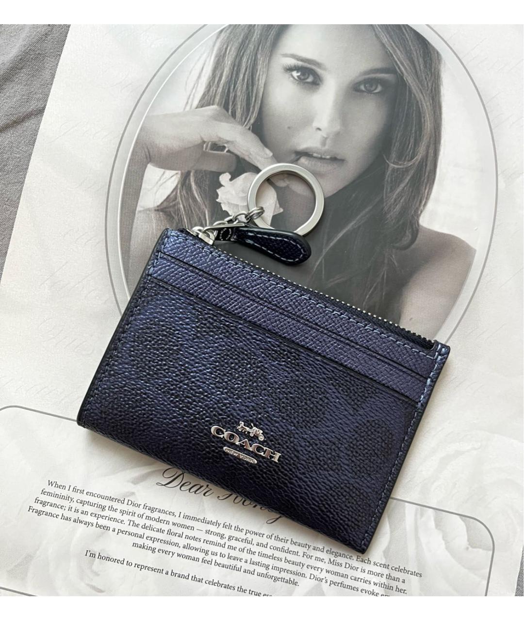 COACH Темно-синий кожаный кардхолдер, фото 7
