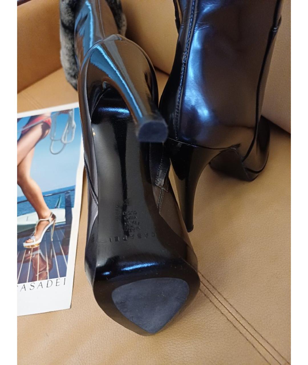 CASADEI Серые сапоги из лакированной кожи, фото 8