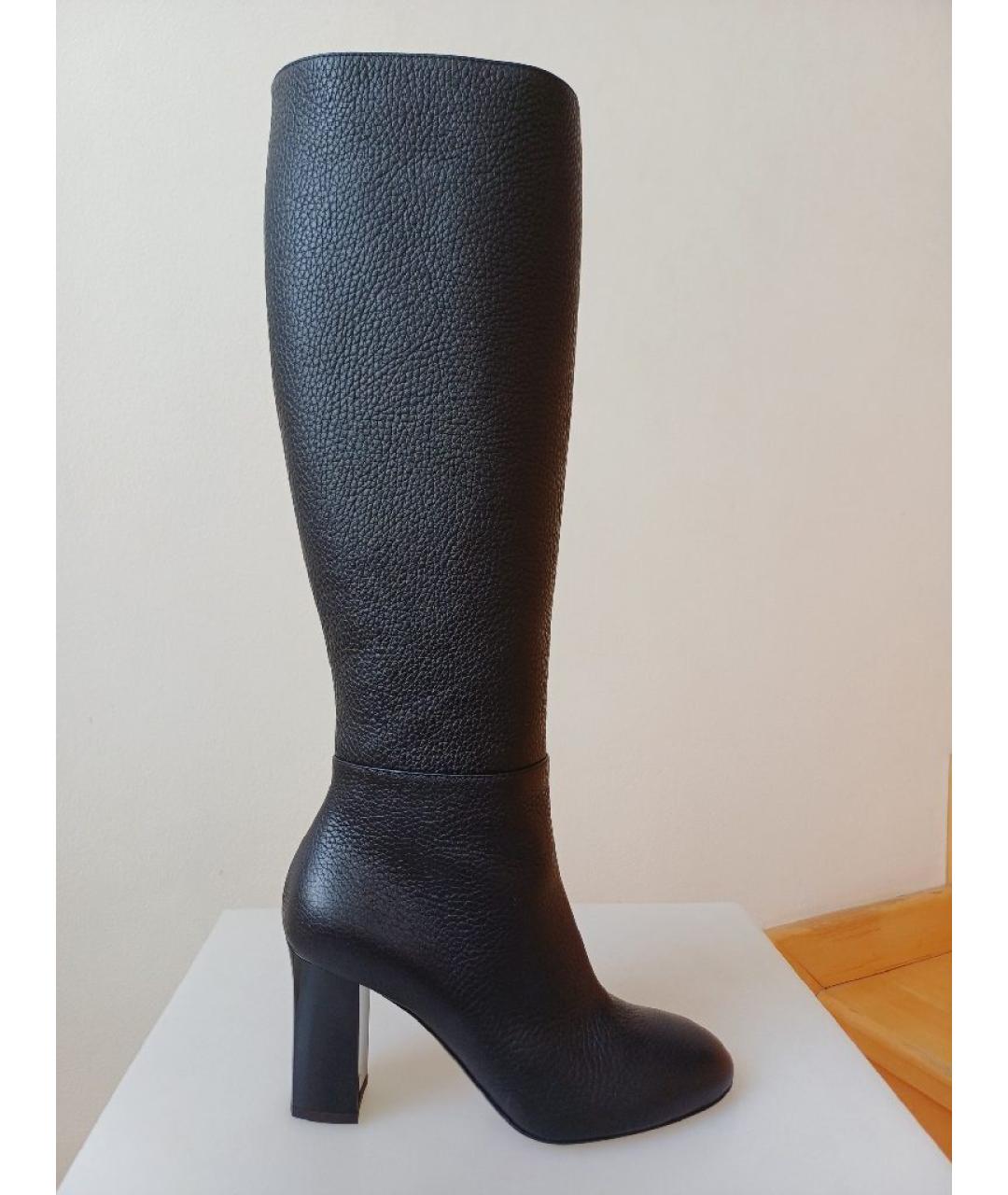 POLLINI Черные кожаные сапоги, фото 9