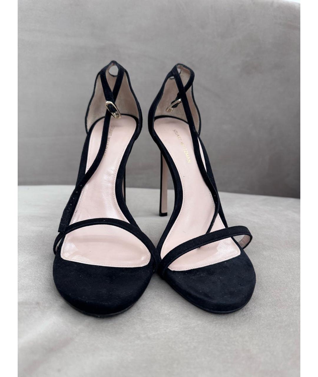 STUART WEITZMAN Черные замшевые босоножки, фото 4