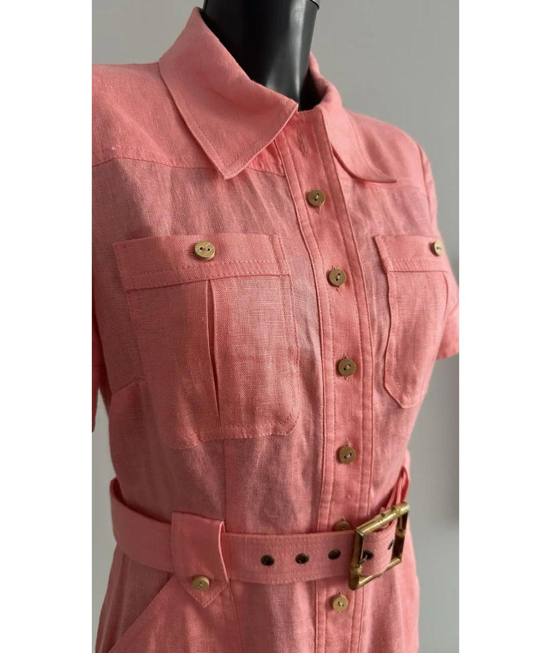 ZIMMERMANN Розовое льняное повседневное платье, фото 5