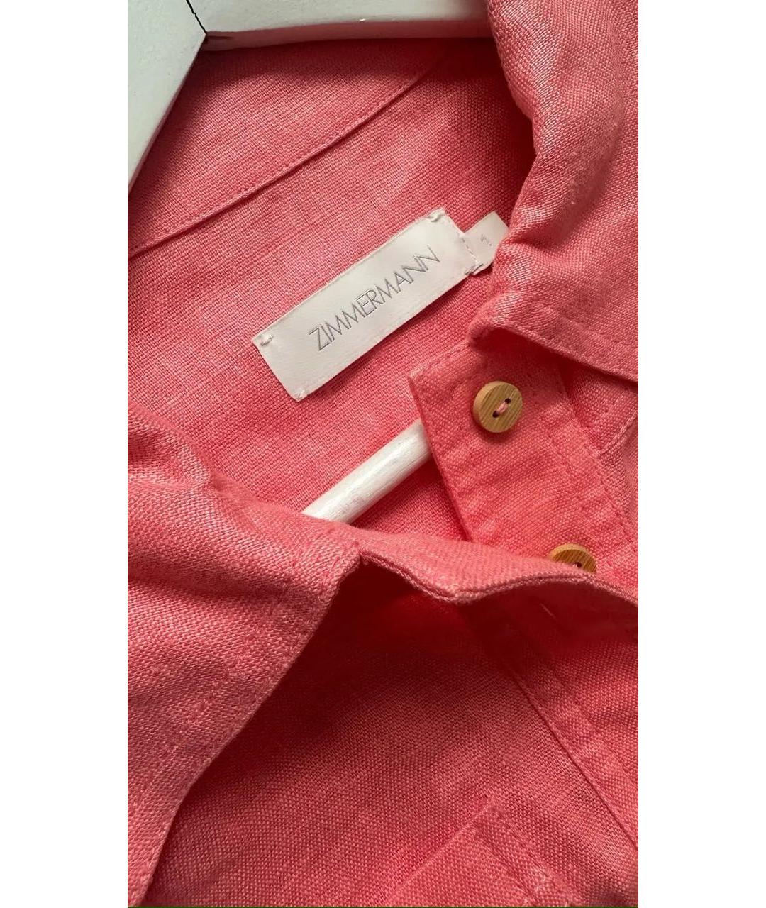 ZIMMERMANN Розовое льняное повседневное платье, фото 3