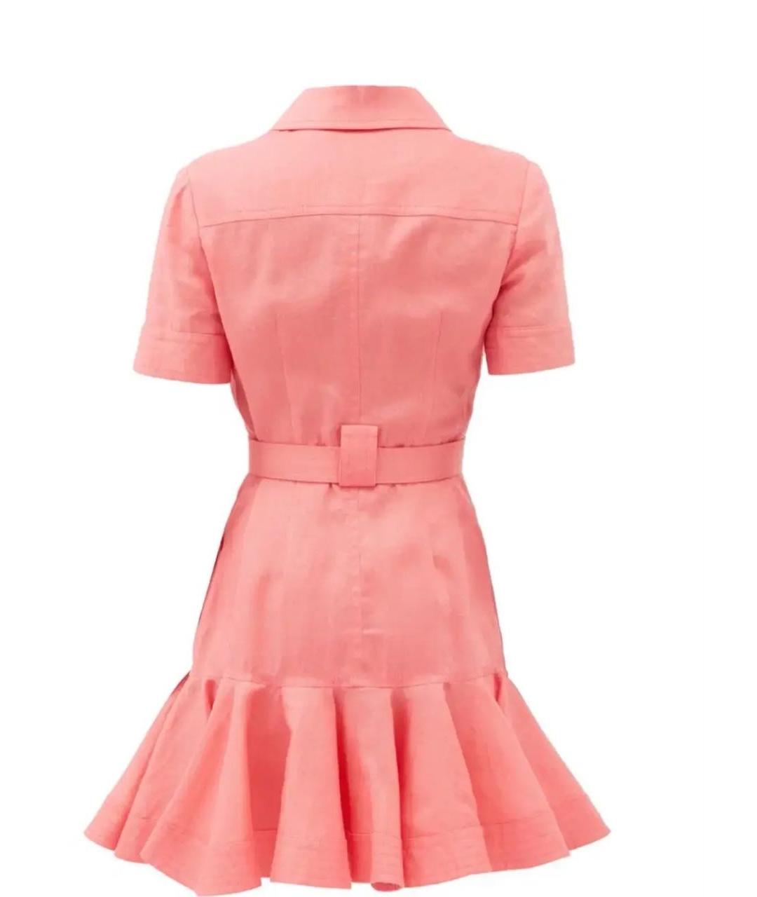 ZIMMERMANN Розовое льняное повседневное платье, фото 2