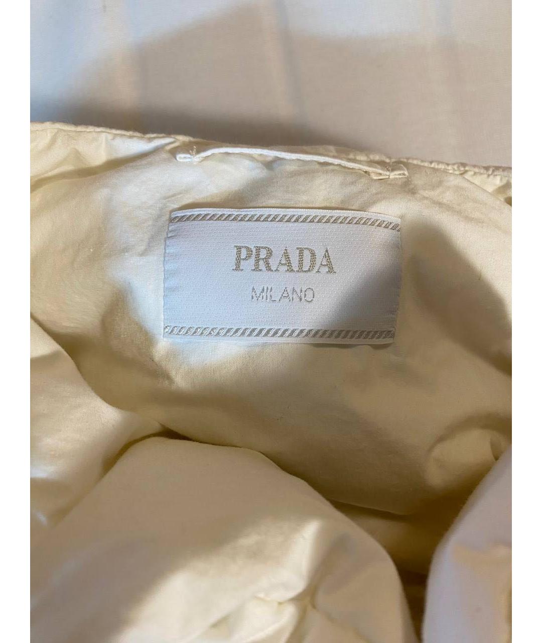 PRADA Белый хлопковый пуховик, фото 3