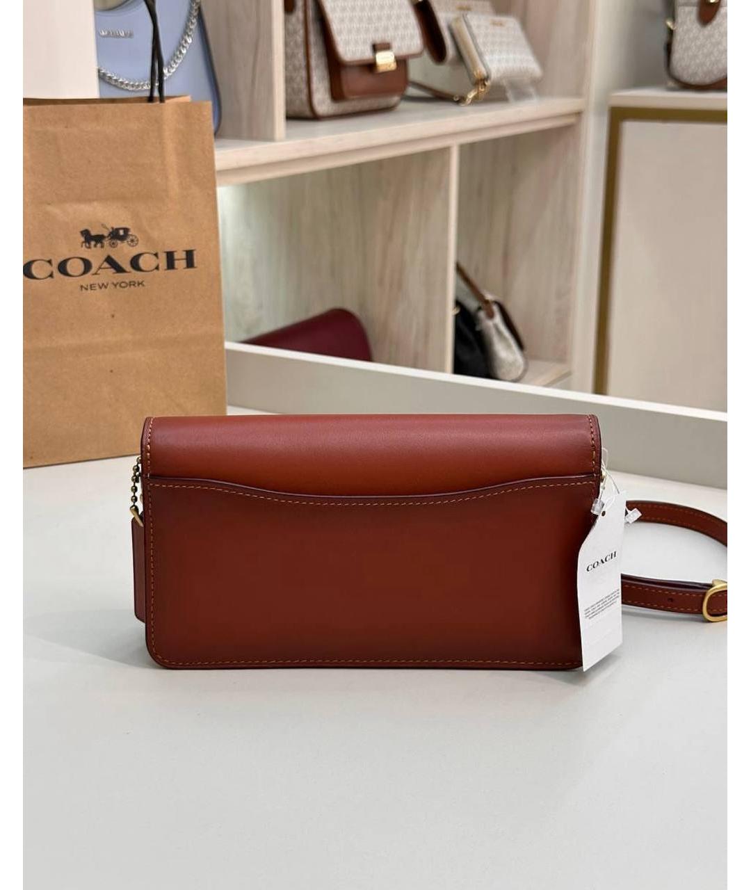 COACH Коричневая сумка через плечо, фото 6