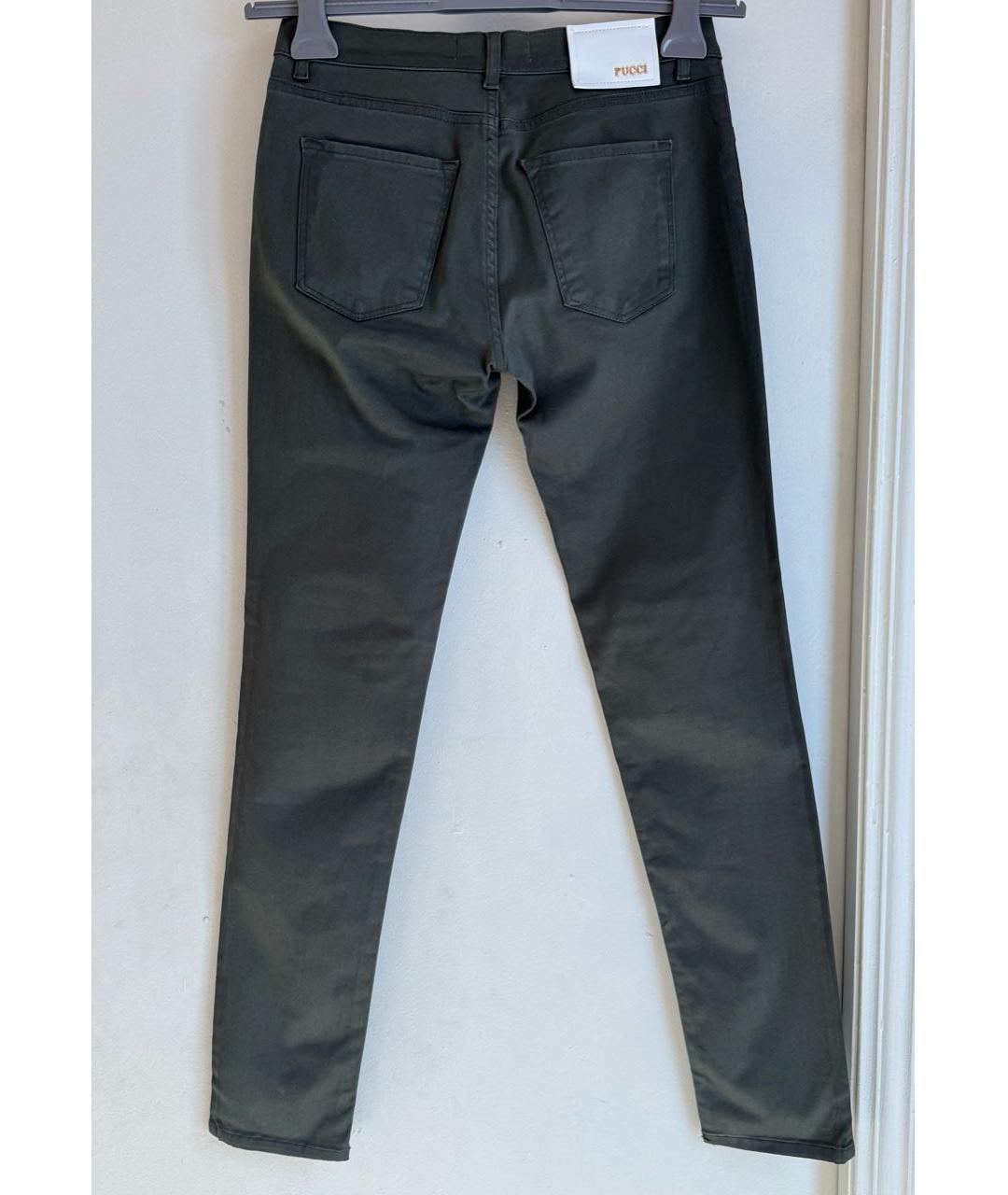 EMILIO PUCCI Хаки хлопко-эластановые джинсы слим, фото 3