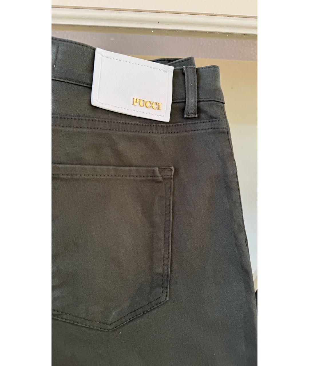 EMILIO PUCCI Хаки хлопко-эластановые джинсы слим, фото 4