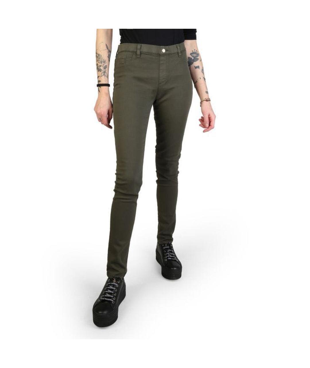 EMILIO PUCCI Хаки хлопко-эластановые джинсы слим, фото 7