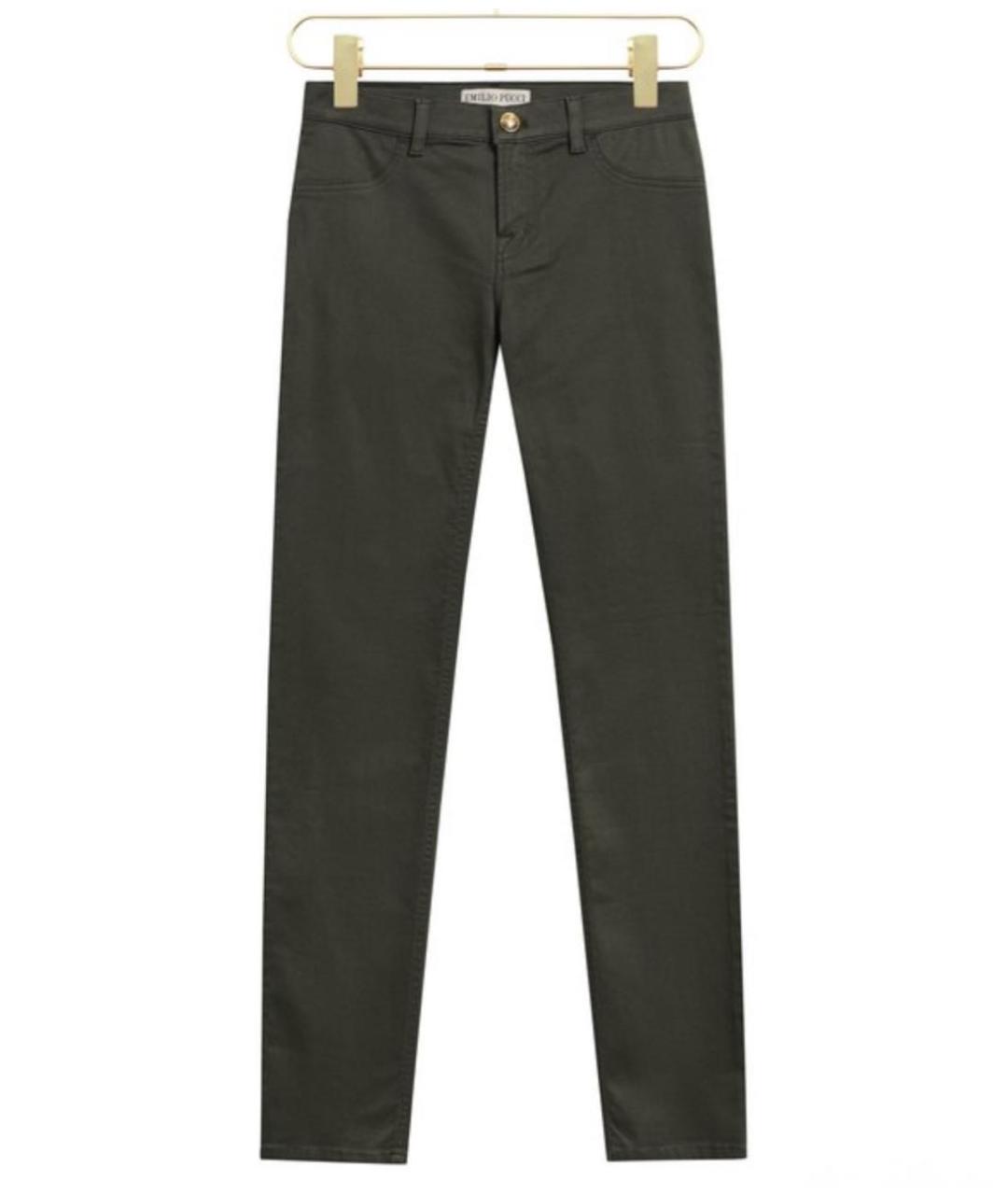 EMILIO PUCCI Хаки хлопко-эластановые джинсы слим, фото 9