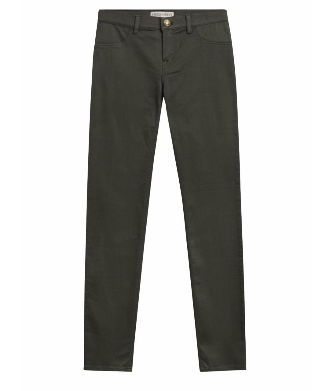 EMILIO PUCCI Хаки хлопко-эластановые джинсы слим, фото 1