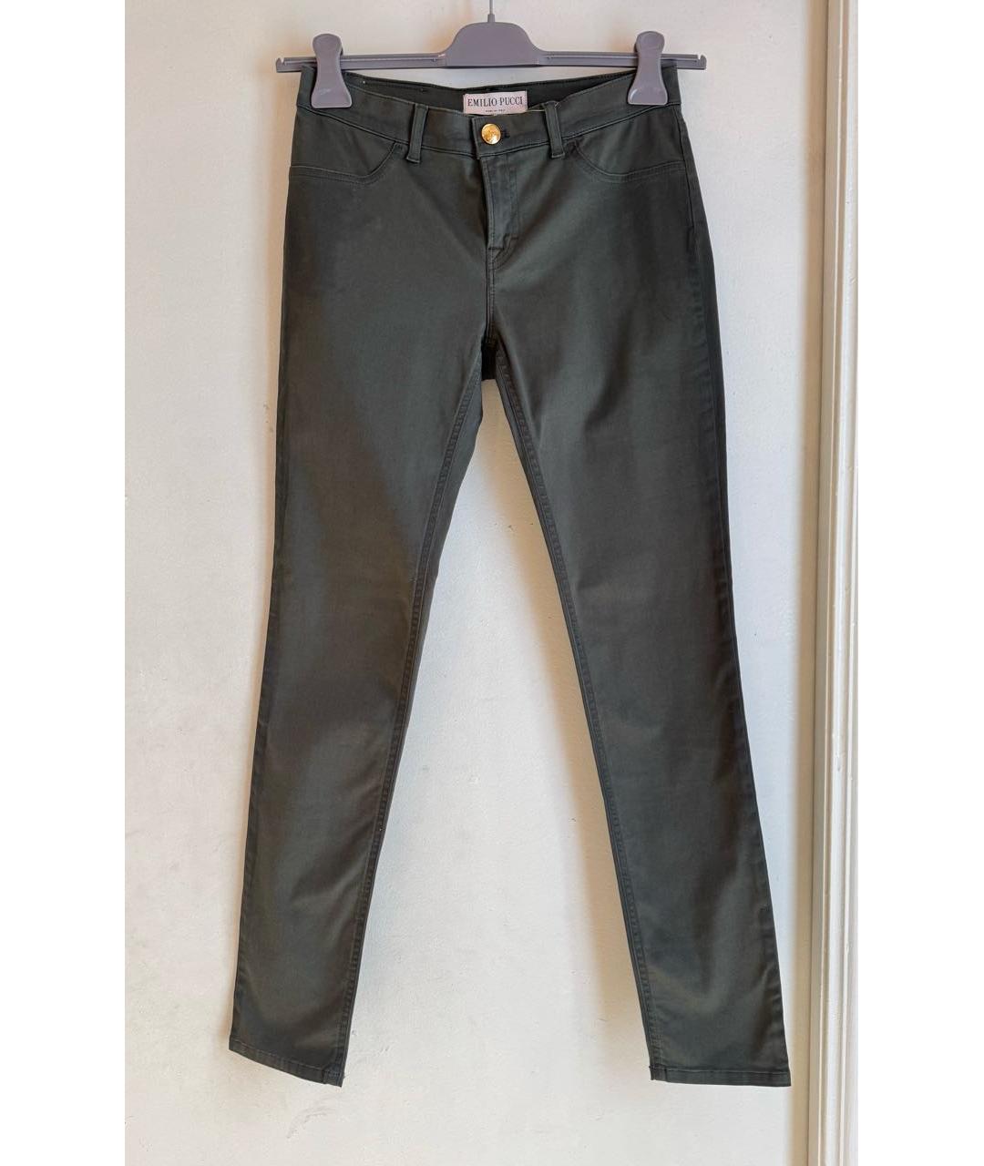 EMILIO PUCCI Хаки хлопко-эластановые джинсы слим, фото 2