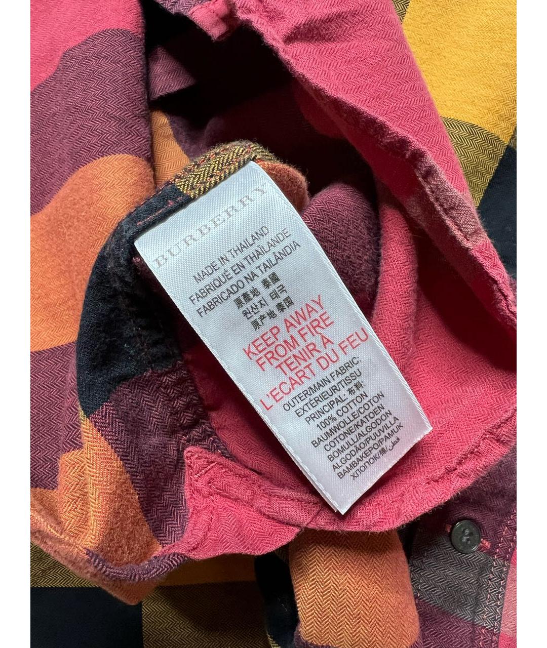 BURBERRY Мульти хлопковая детская рубашка, фото 5