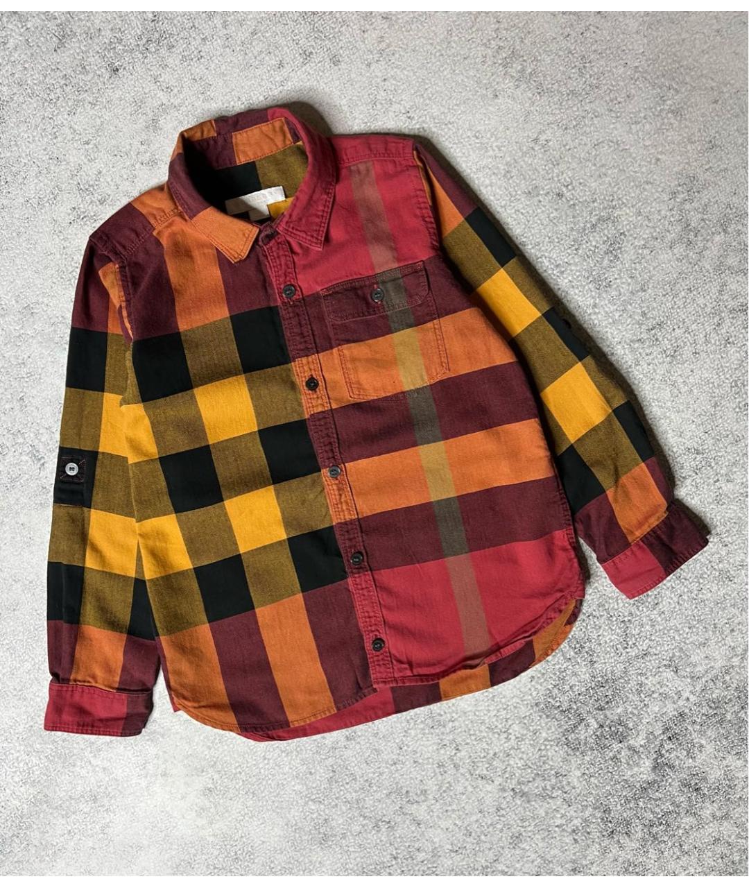 BURBERRY Мульти хлопковая детская рубашка, фото 6