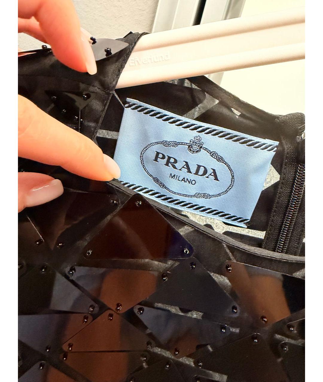 PRADA Черное шелковое вечернее платье, фото 3