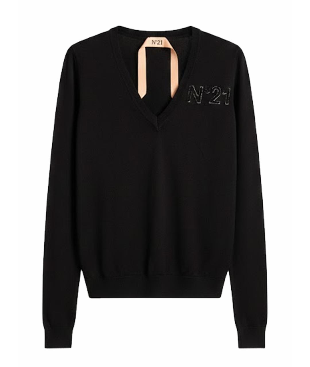 NO. 21 Черный шерстяной джемпер / свитер, фото 1