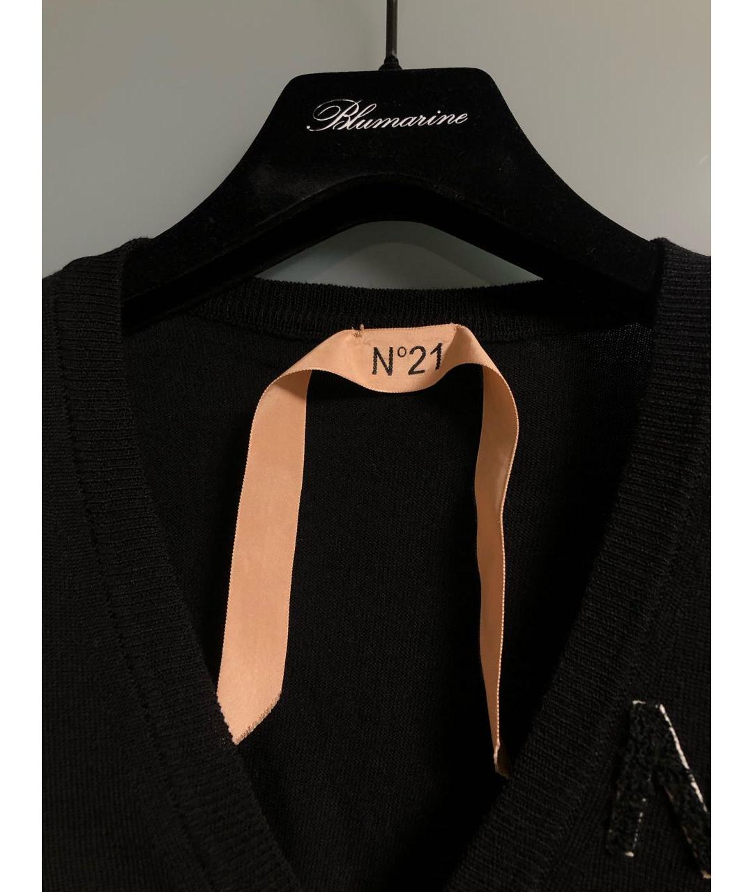 NO. 21 Черный шерстяной джемпер / свитер, фото 3