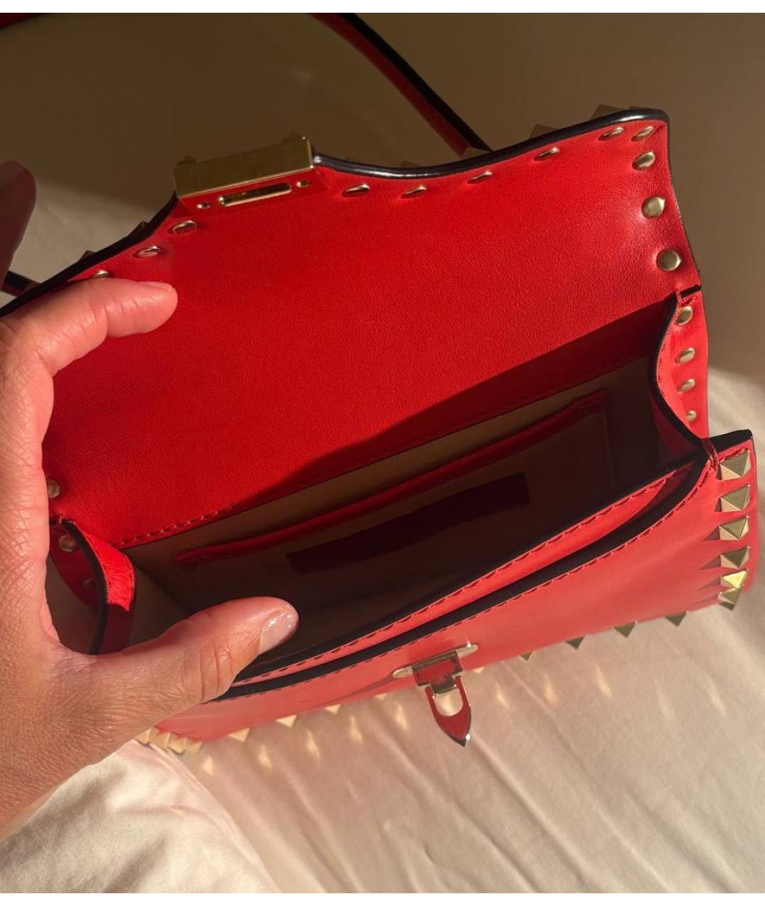 VALENTINO Красная кожаная сумка через плечо, фото 4