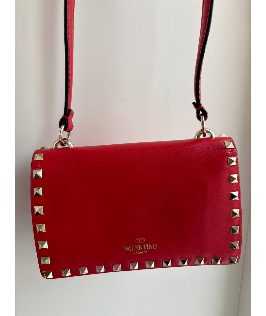 VALENTINO Красная кожаная сумка через плечо, фото 3