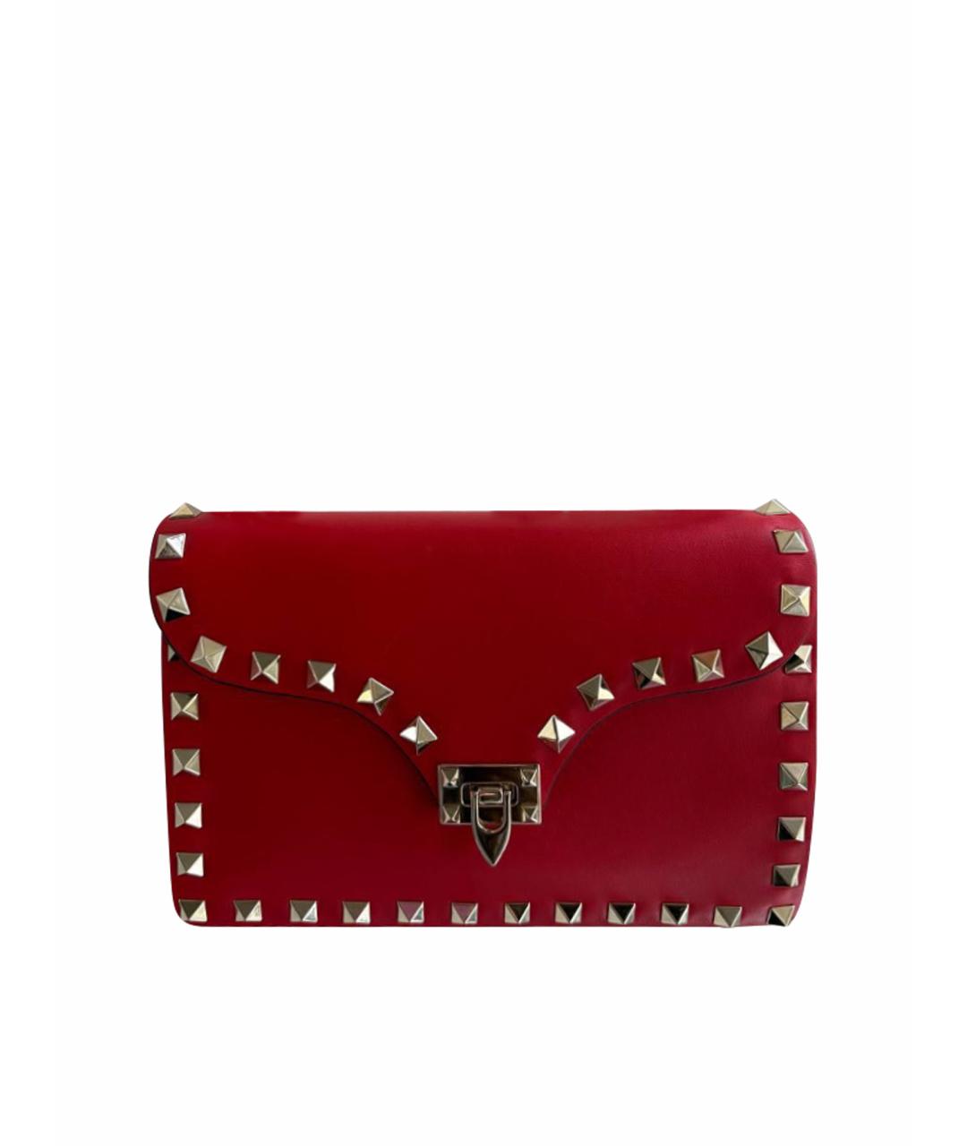 VALENTINO Красная кожаная сумка через плечо, фото 1