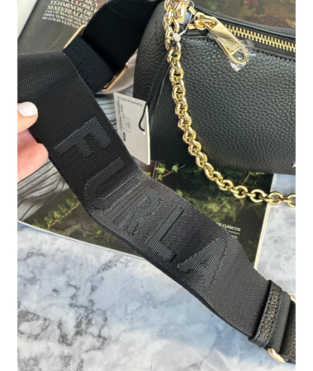FURLA Черная кожаная сумка через плечо, фото 6