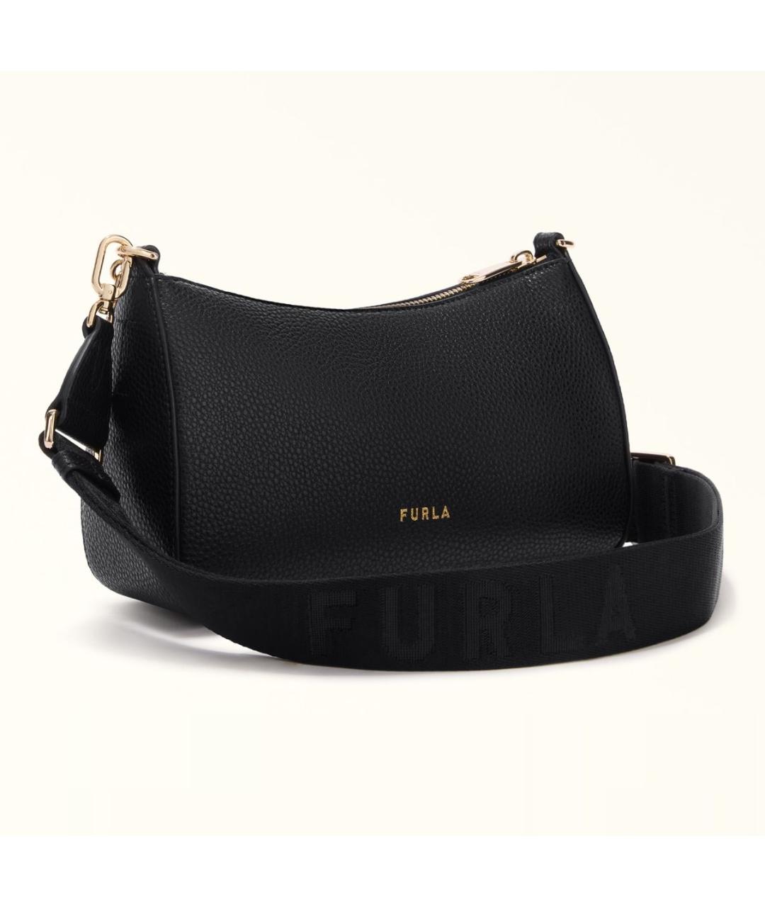 FURLA Черная кожаная сумка через плечо, фото 2