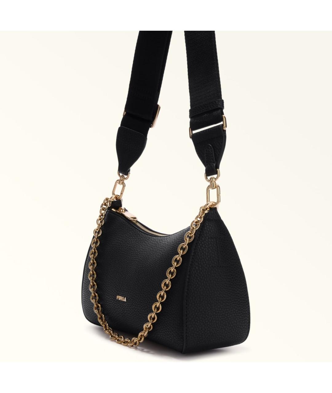FURLA Черная кожаная сумка через плечо, фото 3