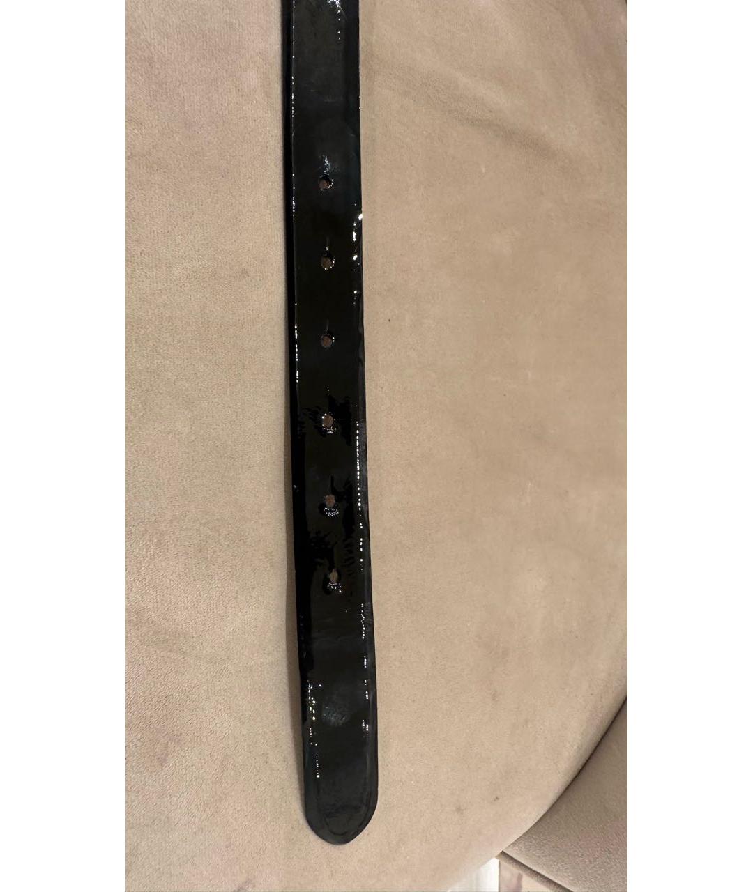 DOLCE&GABBANA Черный ремень из лакированной кожи, фото 3