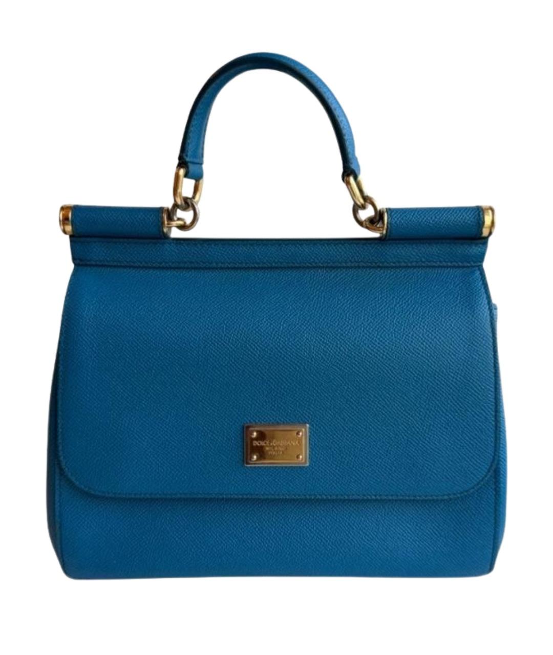 DOLCE&GABBANA Синяя кожаная сумка через плечо, фото 1